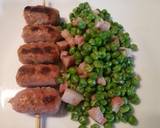 Mini sausage skewers with pancetta and peas recipe step 3 photo