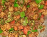 A picture of step 3 of Aloo Capsicum.