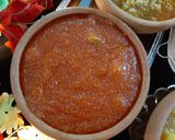 A picture of step 5 of Aloo ki takari, choley ka salan, suji ka halwa and puri.