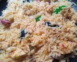 Coloured chicken stir fried rice recipe step 4 photo