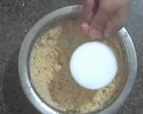 A picture of step 3 of Ghevar with rabri.