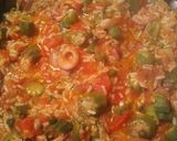 A picture of step 4 of Rice, Okra, and Tomatoes.