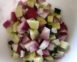 A picture of step 1 of Cucumber Onion Raita.