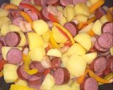 A picture of step 5 of One Bowl Fiesta Sausage, Shrimp & Potatoes.