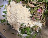 A picture of step 2 of Kadhi pakoda with Rice.