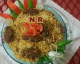 A picture of step 20 of Seekh kbab biryani.