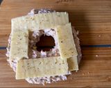 A picture of step 3 of Deany's bagel tuna melt.