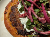Smashed Beef Pita with Tzatziki & Sumac Salad