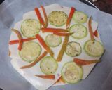 Foto del paso 6 de la receta: Pizza con calabacín, pimiento morrón y jamón serrano