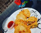 A picture of step 5 of Corn cheese capsicum wrap.