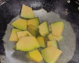 A picture of step 2 of Khatta meetha pumpkin.