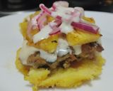 Foto del paso 12 de la receta: Arepa🫓burger🍔de pollo🥯🍗🍍🧀🧄