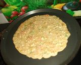 A picture of step 4 of Vegetable Wheat cheela.