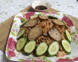 รูปขั้นตอนการทำที่ 4 ของ ข้าวผัดพริกเผาไส้อั่วเจ