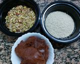 A picture of step 1 of Khajoor ki burfi 😋👍.