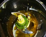 A picture of step 2 of Pork Chops with Honey, Soy Sauce, Mustard, and Lemon Baby Potatoes in a Dutch Oven.