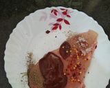 A picture of step 1 of Barbeque chicken salad in tahini sauce.