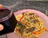A picture of step 7 of Beef stirfry pasta | spaghetti.