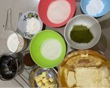 Foto langkah ke 1 dari resep Brownies Matcha Basque Burnt Cheesecake.