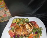 A picture of step 4 of Garlic Chicken salad.