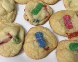 A picture of step 3 of Sour Patch kid cookies.