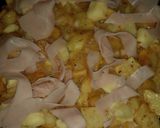 Foto del paso 3 de la receta: Tortilla de papas y batatas rellena con muzzarella y jamón