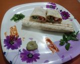 A picture of step 4 of Veggie Mayo Wrap.