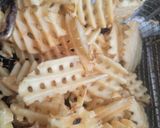 A picture of step 3 of Loaded Waffle Fries (w/meats, beans, chz, jalepeno, sour cream).