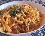 Foto langkah ke 5 dari resep Japanese style Chicken Katsuobushi Fettuccine Spaghetti.