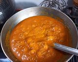 A picture of step 5 of Kaju masala.