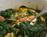 A picture of step 4 of Creamy Tuscan Sausage Tortellini Soup (Crockpot).