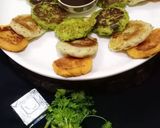 A picture of step 5 of Aloo paneer tikki (tri colour).