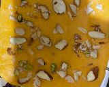 A picture of step 5 of Kesar malai burfi.