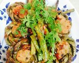 Hình bước làm 3 của món Đậu đũa nhồi chả cá(món chay)