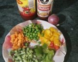 A picture of step 1 of Schezwan pasta.