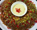 A picture of step 8 of Pistachio dry fruit rose cake.