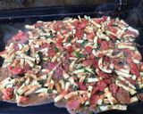 Une image de l'étape 6 de Tomates et courgettes sauce mozzarella sautées à la plancha.