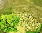 A picture of step 1 of Sprouted Moong and Oats Chilla.