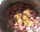 A picture of step 1 of Masalla chicken gizzards, liver n neck #Theme Challenge.