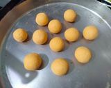 A picture of step 2 of Orange flavoured Rasgulla.