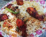 A picture of step 7 of Chicken 65 biryani.