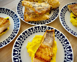 Foto del paso 5 de la receta: Bacalao sobre parmentier al azafrán con crema de naranja