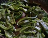 A picture of step 4 of Rajas con Crema (Poblano Strips with Cream, Corn, and Cheese).