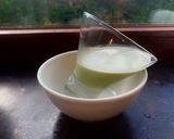 A picture of step 5 of Matcha Green Tea and White Chocolate Panna Cotta.