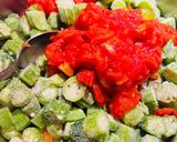 A picture of step 4 of Okra with Bacon 🥓.