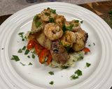 A picture of step 16 of Baked Garlic-Lime Chicken Drums and Shrimp.