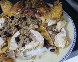 A picture of step 21 of Roast boneless chicken with chestnut, cranberry, apple, brown rice and rum stuffing.