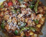 A picture of step 4 of Stir Fried Aloo Mirchi.