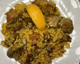 Foto del paso 14 de la receta: Paella con alcachofas, habas y ajos tiernos, carne y albondiguitas