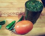 A picture of step 3 of Mint chutney/ green chutney.